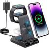 Wireless Charging Station,  3 in 1 Watch Charger Stand with Digital Clock Suitable for Iwatch Se/6/5/4/3/2/1,Airpods Pro, for Iphone 15/14/13/12/11 Pro Max/Xs/Xr/X/8/Samsung S23/S22/S21