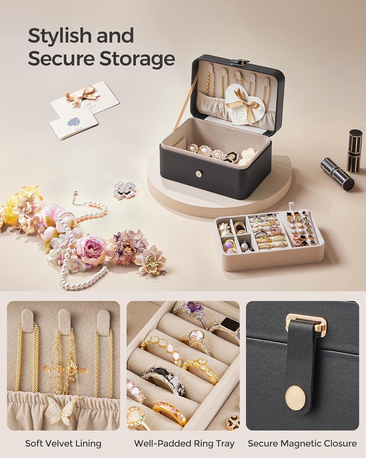  Travel 2-Layers Jewelry Case