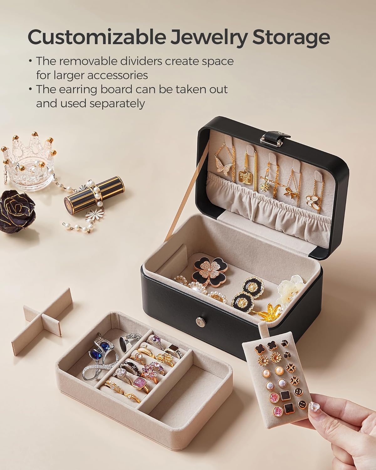  Travel 2-Layers Jewelry Case